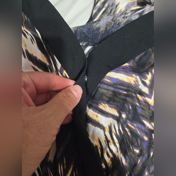 Banana Republic Printed Colorblock Jumpsuit  Sz 8 Skinny Fit Pockets - Picture 9 of 12